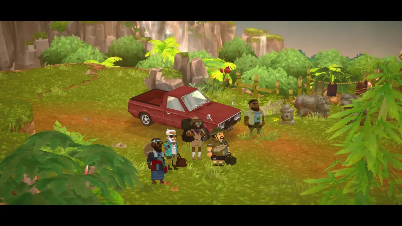 Offizieller Dave-the-Diver-In-the-Jungle-Screenshot mit dem Expeditionsteam
